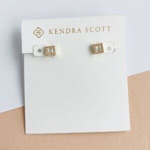 Kendra Scott Gracie Stud Earrings Gold White Crystal